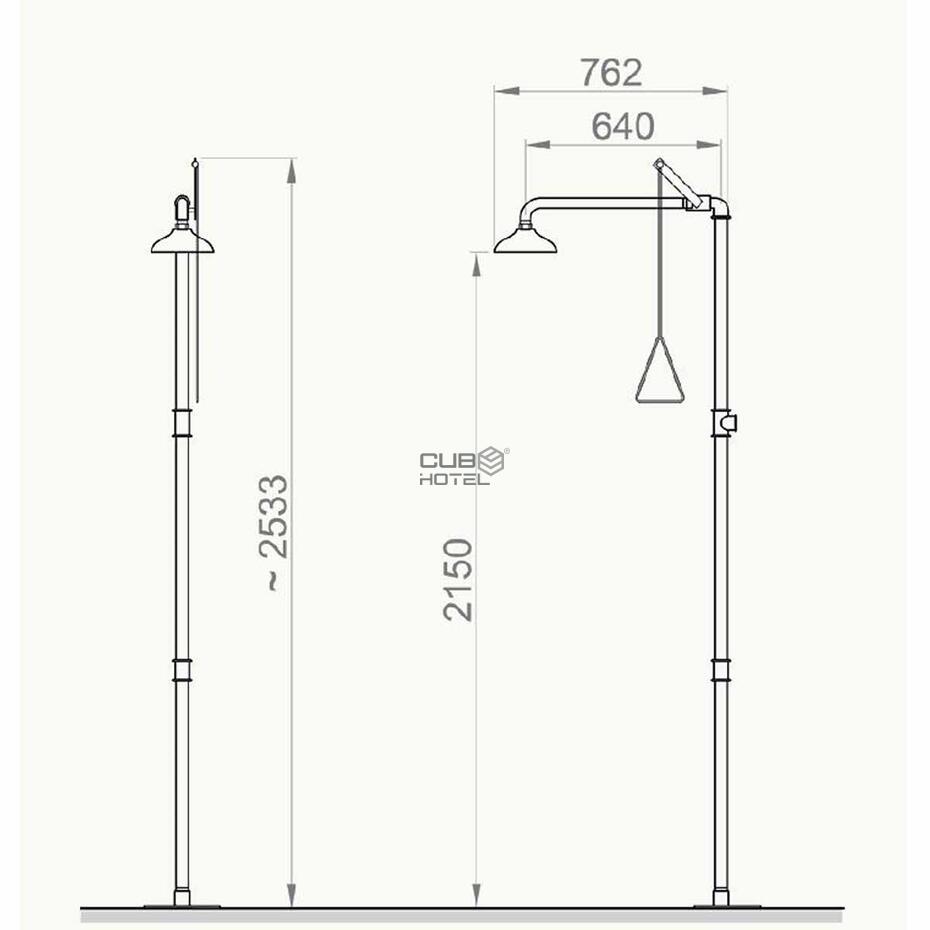 Pedestal Emergency Shower With Manual Activation